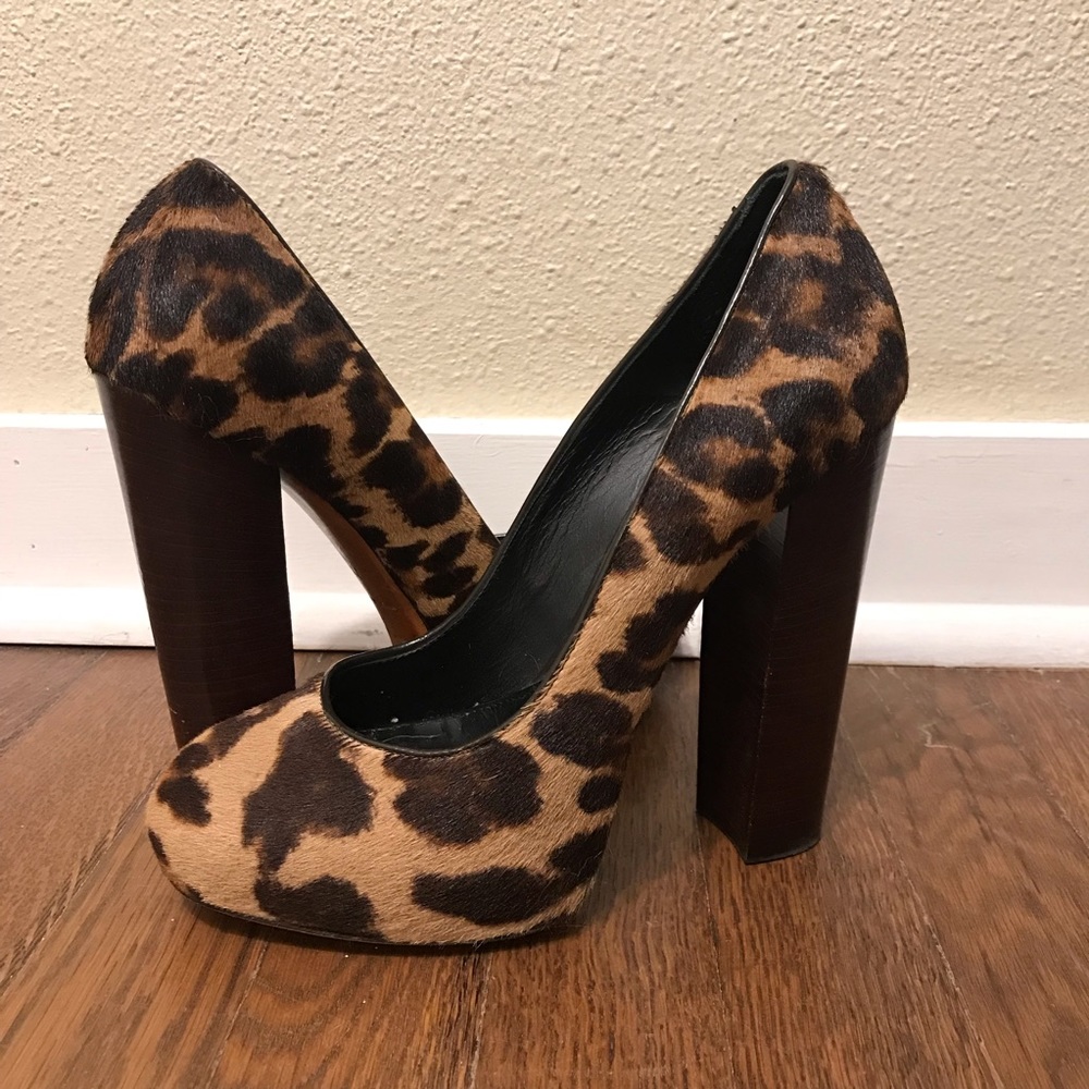 Brian Atwood Italian Leopard Pumps, Size 7.5